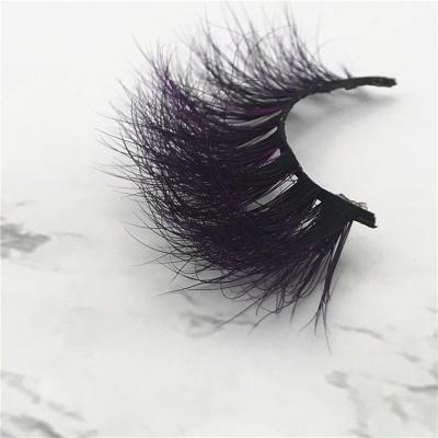 China 100% feather rainsin 3d mink eyelash private label mink color eyelashes cruelty free soft lashes for sale