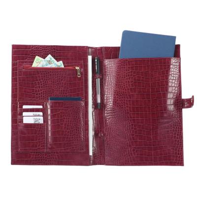 China Business Leather Custom Organizer A4 Document Folder PU Document File Folder Leather Folder for sale