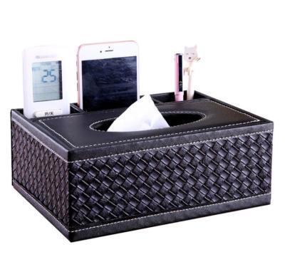 China Luxury Hot Selling Luxury Tissue Box Jewelry Gift Box Saffiano Leather Tissue Box for sale