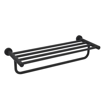 China Heater Hot Sale 304 Stainless Steel Multi-bar Paint Black Single Towel Rack for sale