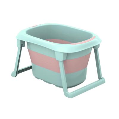 China Baby Bath Cleaner 2021 Baby Pink Indoor Colorful Collapsible Collapsible Tub Household Plastic Bathing Barrels for sale