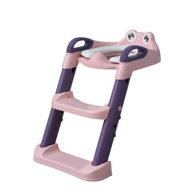 China Adjustable Plastic Training Seat Height Baby Potty Toilet Trainer Chair for Infants Toddler Kids Children with Anti-Slip Ladder for sale