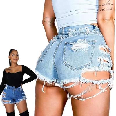 China Custom Anti-wrinkle 2022 logo ladies streetwear sexy shorts women jeans shorts for sale