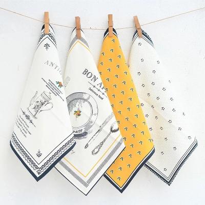 China Sustainable Organic Cotton Kitchen Towel Logo Printed Personal Tea Towel for sale