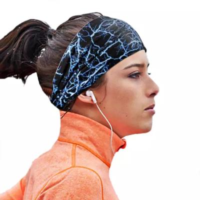 China Yoga Breathable Custom Fitness Sports Elastic Headband Printing Logo Sweat Headband Head Band Anti Slip for sale