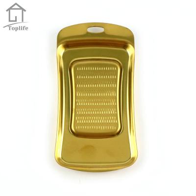 China Kitchen Gold Color Stainless Steel Ginger Garlic Onion Cheese Grater Dish Viable Wholesale for sale