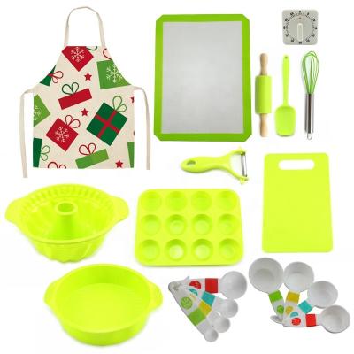 China Sustainable Chef Junior Kids Real Baking And Cooking Basics Set Includes Utensils Apron Timer Pan And Cake Pans for sale