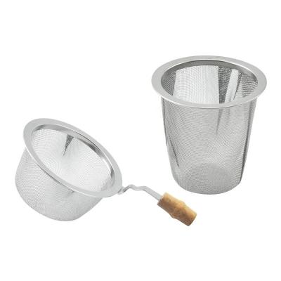 China Sustainable Fine Mesh Stainless Steel Tea Infuser Sieve Basket And Small Flour Sieve Set for sale