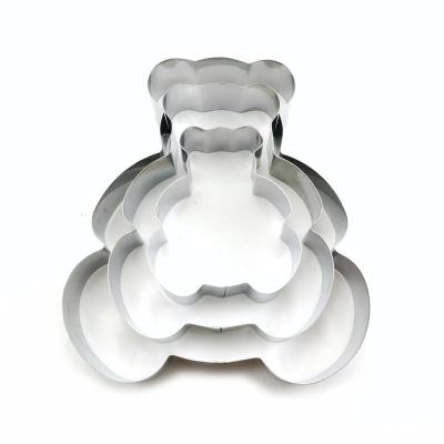 China Sustainable Kitchen Baking Stainless Steel Animal Bear Shape Dessert Mousse Cake Ring Mold for sale