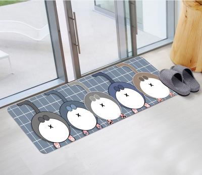 China Non-slip And Waterproof Floor Kitchen Tape Household Cartoon Non-slip Oil Proof Door Mat Toilet Door Mats for sale