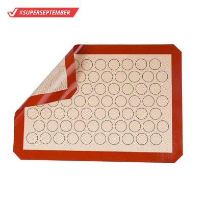 China Wholesale Sustainable Reusable Anti-Slip Kitchen Non Stick Custom Silicone Baking Mat for sale