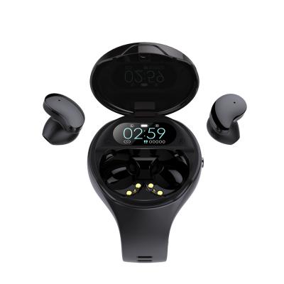 China New High Quality ABS Plastic Shell Touch Screen 0.96 Inch Color Screen Ipx5 Waterproof Tws Earbuds Smart Watch Wireless Earphone for sale