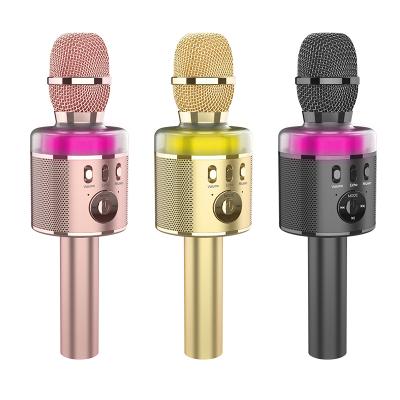 China Computer Mike Birthday Mike Singing Custom Family Party Metal Condenser Microphone Speaker Games Mini Exquisite Handheld Wireless Karaoke for sale