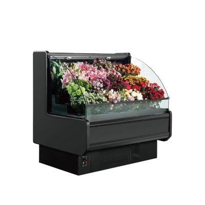 China 2 Tempered And Open Glass Temperature And Humidity Control Supermarket Low Emissivity Lids Fresh Flower Display Cooler for sale