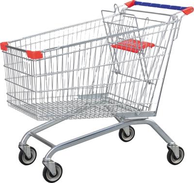 China Euro Unfolding Heavy Duty Metal Shopping Cart A-Series Supermarket Trolley for sale