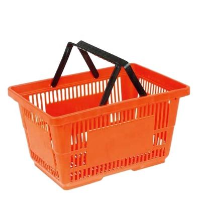 China 1) Supermarket 2)shops supermarket grocery plastic shopping basket with handles for sale