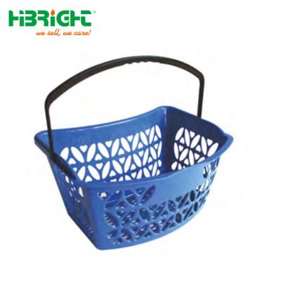 China Supermarket Grocery Cart Ergonomically Shaped Hand Shopping Basket Arc Shaped Eco Friendly Plastic Basket SB-B-44 for sale