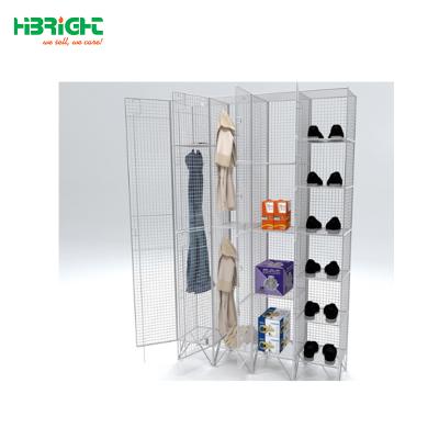 China 2 tier wire mesh frame locker shelf HBE-WHS-J for sale