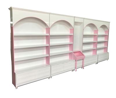 China Rosa Kosmetiksalon-Make-upVerkaufsmöbel-Regal für Kosmetik 900*350*2200mm zu verkaufen