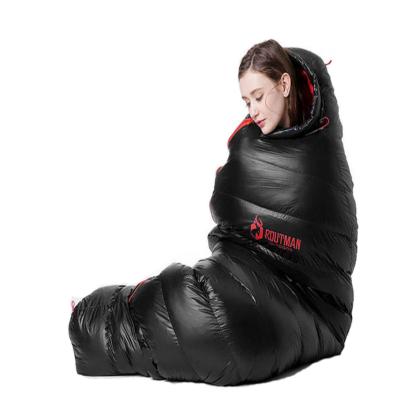 China Mummy outdoor style nylon equipment sleep party travel camping OEM/ODM white duck down sleeping bag for sale