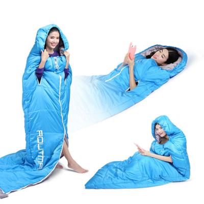 China Wholesale OEM China Pancake Style Outdoor Sleeping Bag For Travel Winter Digging Weather Use Good Quality Camping Sleeping Bags for sale