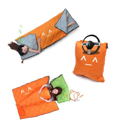 China Outdoor Multifunctional Camping Hybrid Type Sleeping Bag Picnic Blanket Car Pillow Individual Driving Travel Use Sleeping Bag 3 in 1 for sale