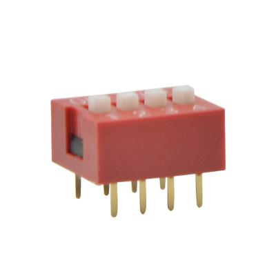 China 2.54mm Pitch Slide DIP Switch , 1～12 Position DIP Switch With Dual In Line Package for sale