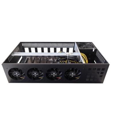 China With Card Slots Foldable Chassis 8GPU Computer Socket Gpu Server Case Rig Machine GPU Direct Graphics Card with PSU. for sale