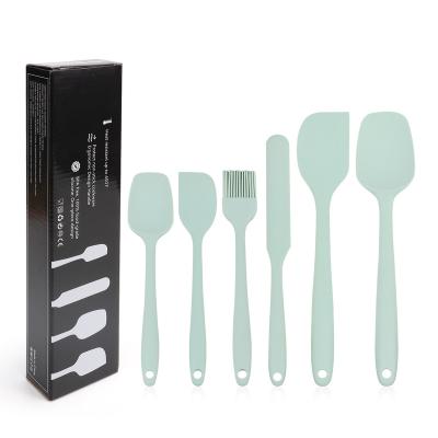 China Disposable Colorful Food Grade Silicone Spatula Set Non Stick Heat Resistant Flexible Silicone Spatula For Cake for sale