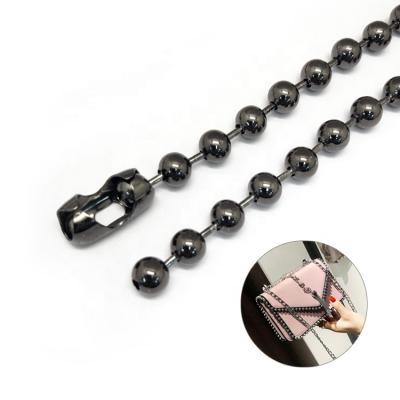 China shoulder bag chains/black ball chain 10mm ball chain purse chain/jeans chain/clothing chain 10mm for decoration for sale