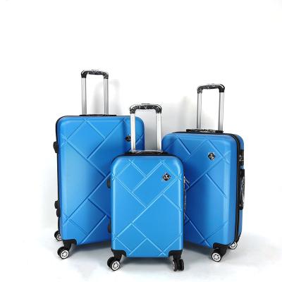 China PopularFashionable/Unisex/Moderm Factory Wholesale 3 Piece Travel Suitcases ABS PC Wheeled Hard Trolley Luggage Set for sale