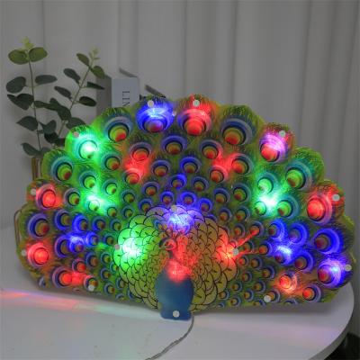 China Peacock series 3D night creative colorful LED light three-dimensional light string border source for sale