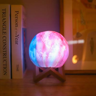 China Romantic Night Light 3D Moon Lamp Gift Table Lamp Starry Night Light for Girls Bedroom Atmosphere for sale