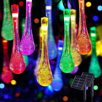 China LED Solar Light Outdoor Water Drops Solar Lamp String Lights 6/5/3m 30/20/10 LED Holiday Fairy Lighting for sale