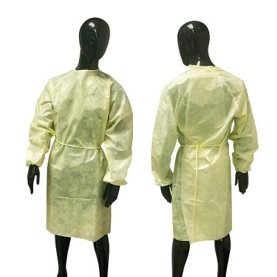 China Factory Direct Selling Water Protection SMS Aami Level 1 Yellow Standard Dress Long Sleeve Clothing For Adult Resistant for sale