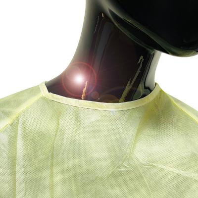 China Newest Protective Fashion Health Care Supplies Clothing Sms Aami Disposable Yellow Standard Level 1 Gown For Adult for sale