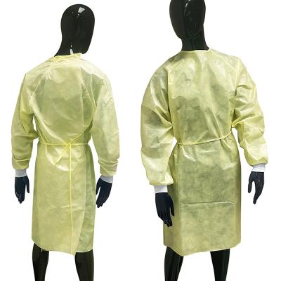 China Professional Disposable Protective Clothing Non Woven White 1AM Level Gown For Adult for sale