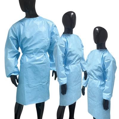 China Protection Fashion Disposable Water Proof Non Woven Blue Level 2AM Dress For Adult for sale