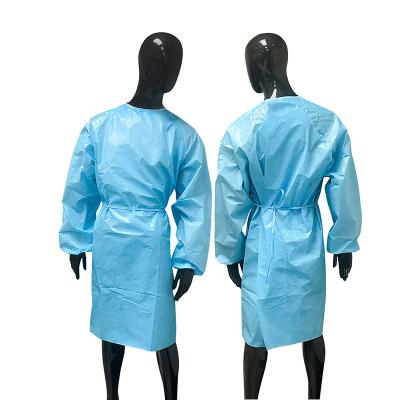 China High Quality Hot Selling Sms Level Disposable Long Sleeve Protective Water Proof White Yellow Blue 3AM Dress For Adult for sale