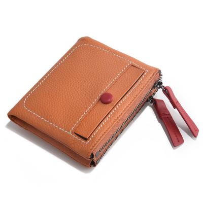 China RFID High Quality Fashion Lady Purse Wallet For Women Leather With One Coin Pouch Closure By Snap Button for sale