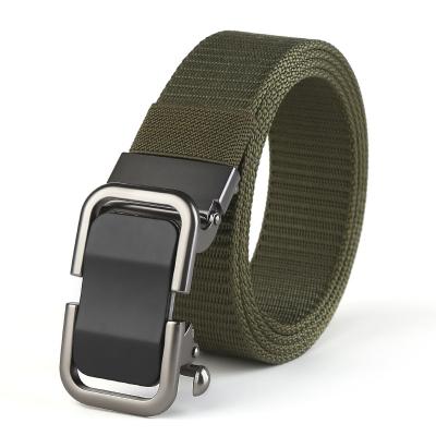 China Custom High Quality Nylon Automatic Male Tactical Waist Belt Buckle Fashion Strap Canvas Cloth Fabric Military Belts For Army Men Belts for sale