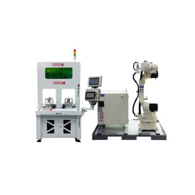 China Building material stores Six-axis robot laser head ABB OTC robot welding machine isUsed for convenient optical path movement for sale