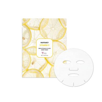 China MAYFANCY Moisturizer Private Label Vegan Cruelty Free Sample Beauty Care Skin Moisturizing Whitening Vitamin C Sheet Anti Aging Face Mask for sale