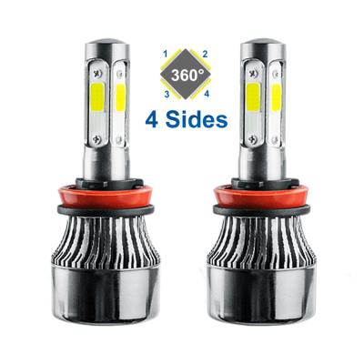 China Led Automobile Lamp 4Side 40W X7 LED Headlight Kit Auto Lighting System H8 H9 H4 H7 H11 9007 Four Side Car Headlight for sale