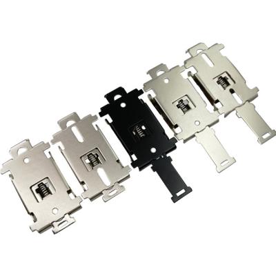 China 35mm Sealed Fixed Din Rail Clamp Fasten Clip For Relay Rack for sale