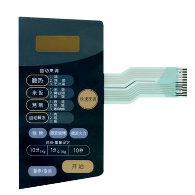 China Custom Microwave Oven Membrane Switch Panel Home Appliance Membrane Overlay Panel for sale