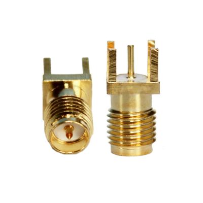 China Waterproof Gold Plated SMA Straight Female External Needle RF Connector Coaxial Connector Screw Inner Coaxial Connector For PCB Mount for sale