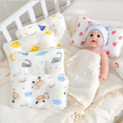 China Safety Antistatic Healthy Orthopedic Flat Head Newborn Baby Pillow Set for sale