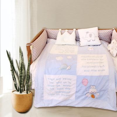 China Wholesale Organic Linen Baby Crib Anti-Static Quilting Comforter Bedding Set For Cribs Girls for sale