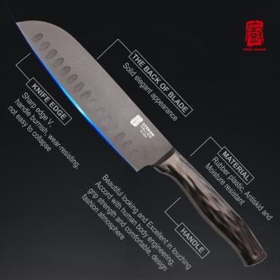 China Stocked 2022 high quality cheap kitchen knife stainless steel santoku knife chef knife for sale